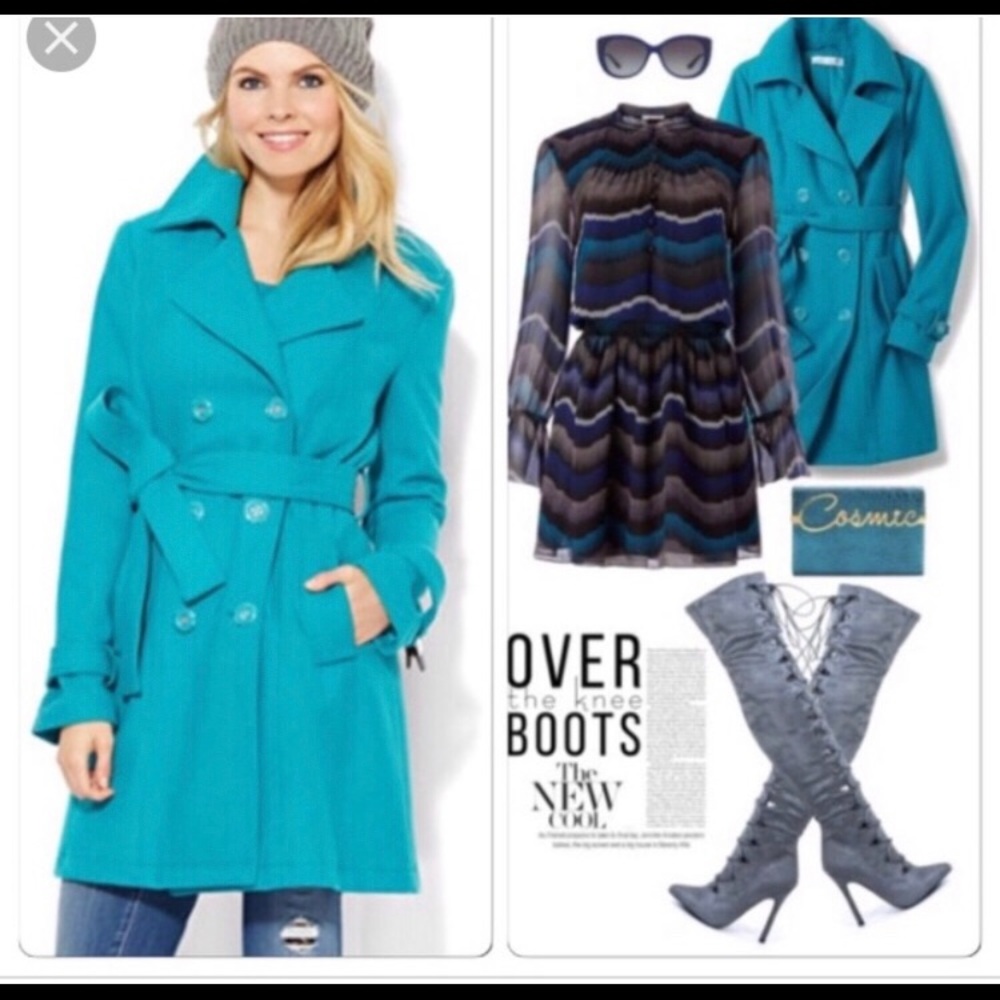 Turquoise Peacoat - Good As New!